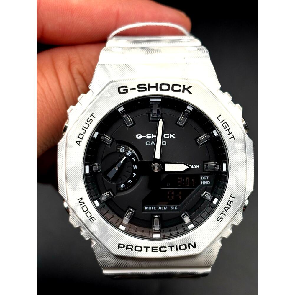 Casio G-Shock GAE2100GC-7A Men’s Carbon Core Camo White Green Khaki Watch NIBWT - Picture 12 of 17